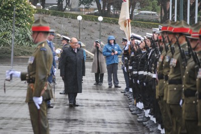 The Governor-General inspects the Royal Guard.