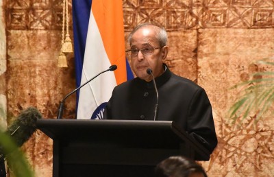 Mr Pranab Mukherjee, President of the Republic of India speaks.