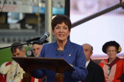 The Governor-General, The Rt Hon Dame Patsy Reddy addressing University of Otago students.