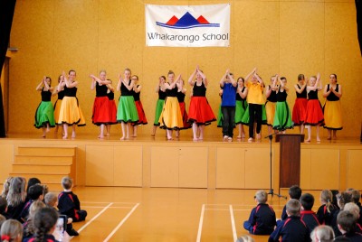 Whakarongo School students perform for those gathered.